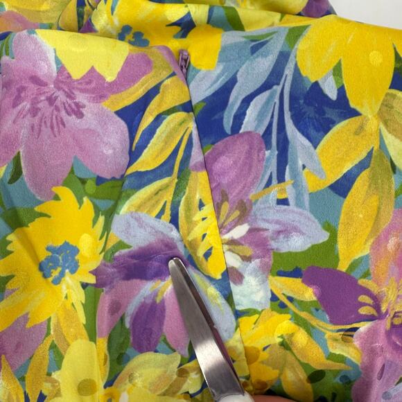 For Love and Lemons Cassia Dress Size 1X NWT Yellow Floral Ruched Midi Cocktail - Picture 11 of 16